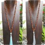 organic wood brown color necklaces tassels with budha head chrome 2color